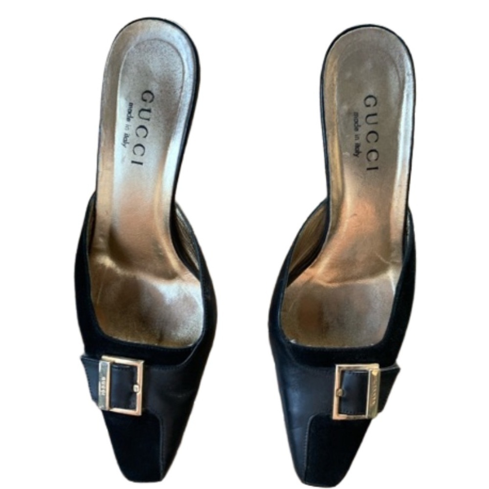 Gucci Buckle Mule Heels Women's Size 36 Vintage
